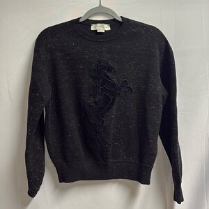 Stella McCartney Velour Horse Marled Sweatshirt Black/White Size 42 Small